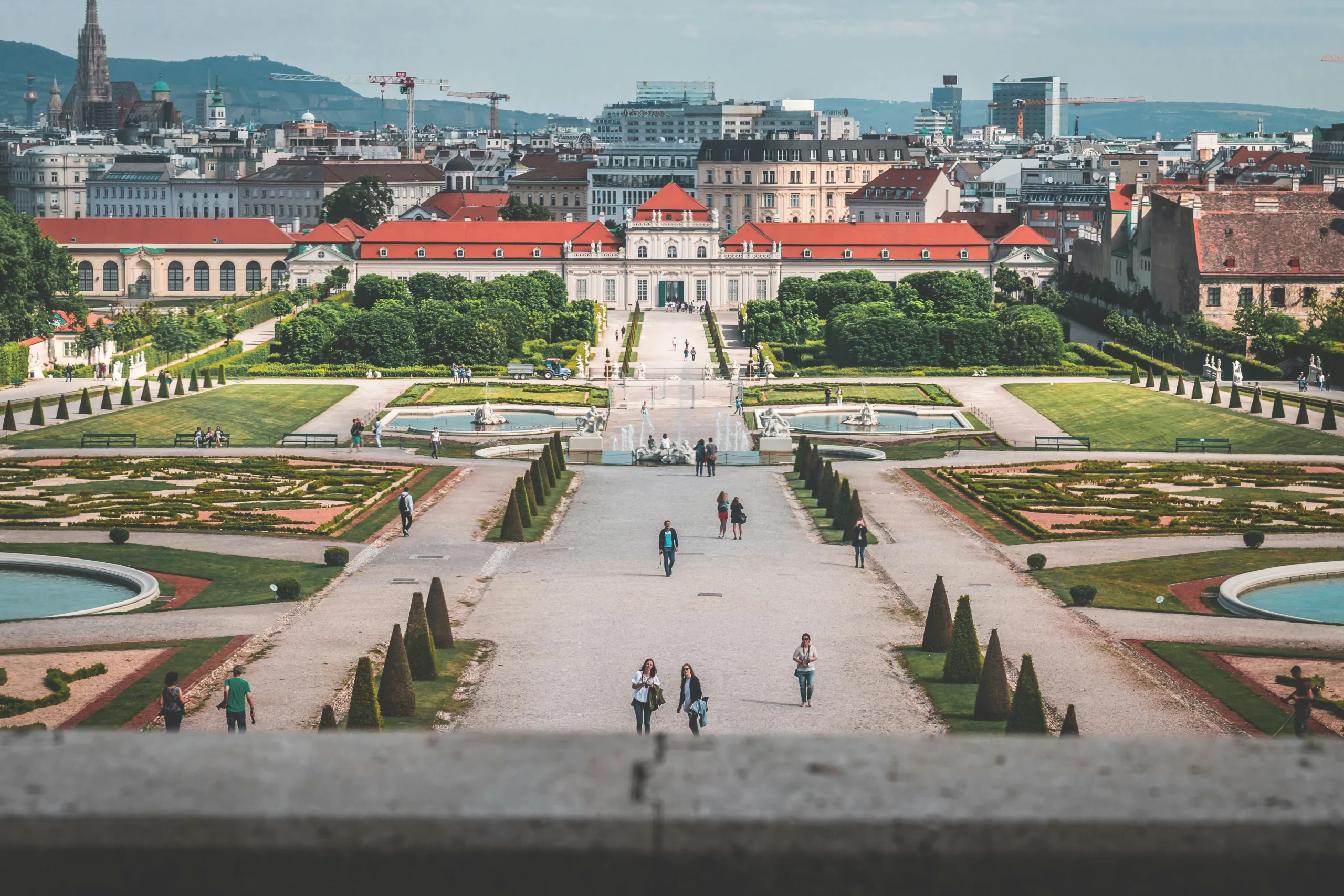 Taxi Vienna service near Belvedere Palace gardens