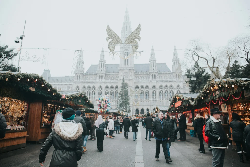 Christmas Market in Vienna in front of the Rathaus - Vienna Taxi Transfer
